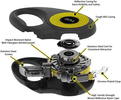 Tiny 360° Tangle-Free Reflective Retractable Dog Leash | Cat Leash | 10 Ft Strong Nylon Tape (Tiny)