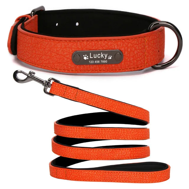 Custom Luxury Large Small Big Dog Collar Leather Personalized, Wide Leather Personalized Collar for Dogs Name Engraved