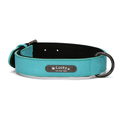 Custom Luxury Large Small Big Dog Collar Leather Personalized, Wide Leather Personalized Collar for Dogs Name Engraved