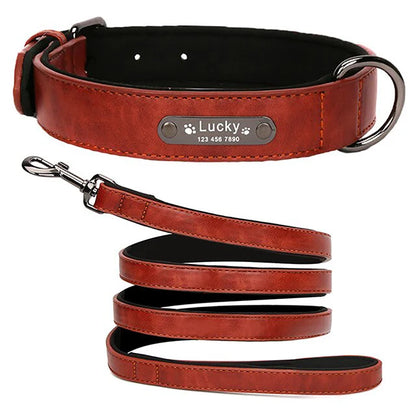 Custom Luxury Large Small Big Dog Collar Leather Personalized, Wide Leather Personalized Collar for Dogs Name Engraved