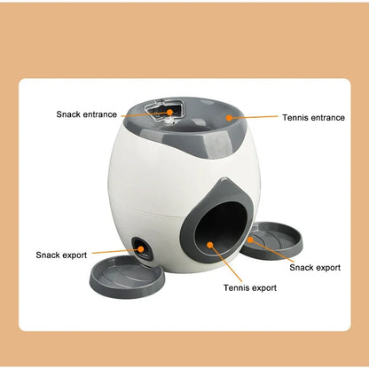 Dog Tennis Ball Treat Dispenser Smart Interactive Dog Toy with Reward System for Puppy Behavior Training Indoor Exercise