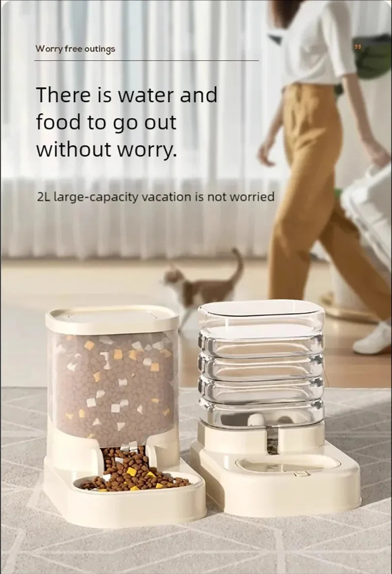 Gravity Pet Feeder and Water Dispenser Set Automatic Dog Feeder and Dog Water Dispenser for Dogs Cats Pets Animals Large Capaci