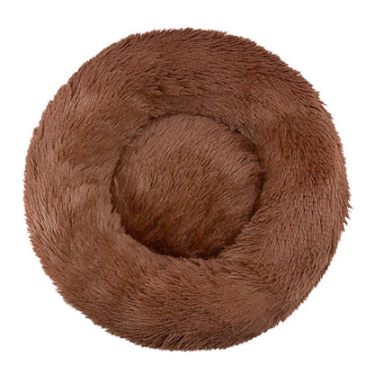 Round Pet Bed for Large Dog Bed Donut Long Plush Cat Bed for Medium Dog House Winter Warm Sleeping Pet Kennel Removable Dog Sofa