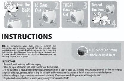 Dog Tennis Ball Treat Dispenser Smart Interactive Dog Toy with Reward System for Puppy Behavior Training Indoor Exercise