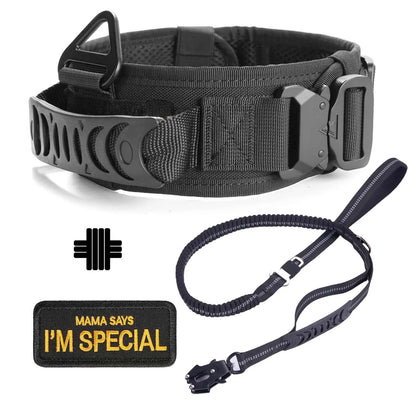 Military-Grade Tactical Dog Collar with Handle Heavy Duty Collar for Medium and Large Dogs Provides Ultimate Control