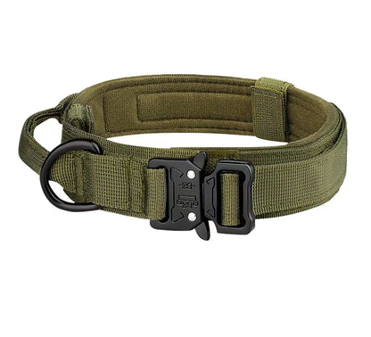 Strong Military Training Tactical Dog Collar with Control Handle and Heavy Quick-Release Metal Buckle for Medium Large Breed Dog