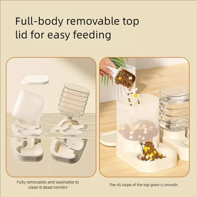 Gravity Pet Feeder and Water Dispenser Set Automatic Dog Feeder and Dog Water Dispenser for Dogs Cats Pets Animals Large Capaci