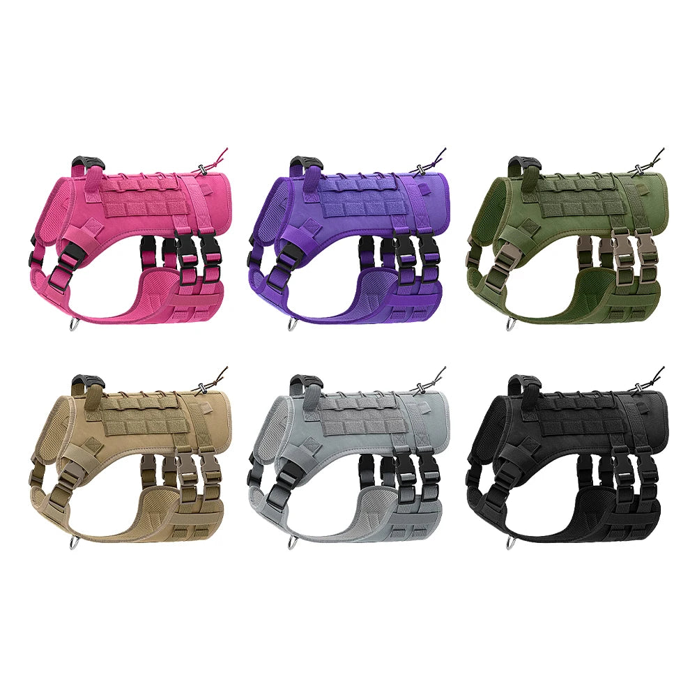 Tactical Dog Harness for Large Dogs, Heavy Duty No Pull Dog Harness with Handle
