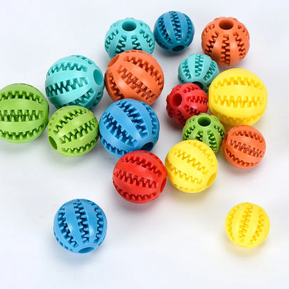 Dog Toy Ball Interactive Rubber Balls Puppy Chewing Toys Pet Tooth Cleaning Ball Cats Pets Food Treat Feeder Silicone Balls Toy