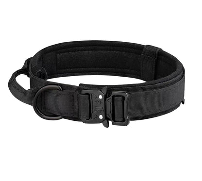 Strong Military Training Tactical Dog Collar with Control Handle and Heavy Quick-Release Metal Buckle for Medium Large Breed Dog