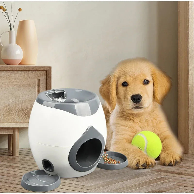Dog Tennis Ball Treat Dispenser Smart Interactive Dog Toy with Reward System for Puppy Behavior Training Indoor Exercise