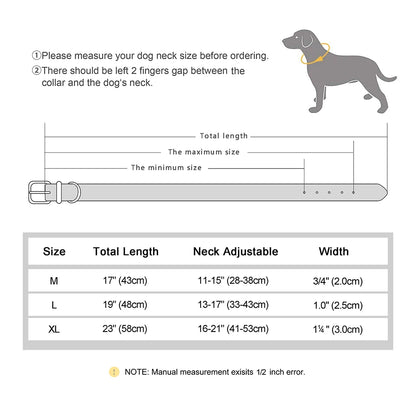 PU Leather Collar for Dogs Soft PU Leather Padded Dogs Collar With GPS Tracker Case Adjustable Small Medium Dogs Collars