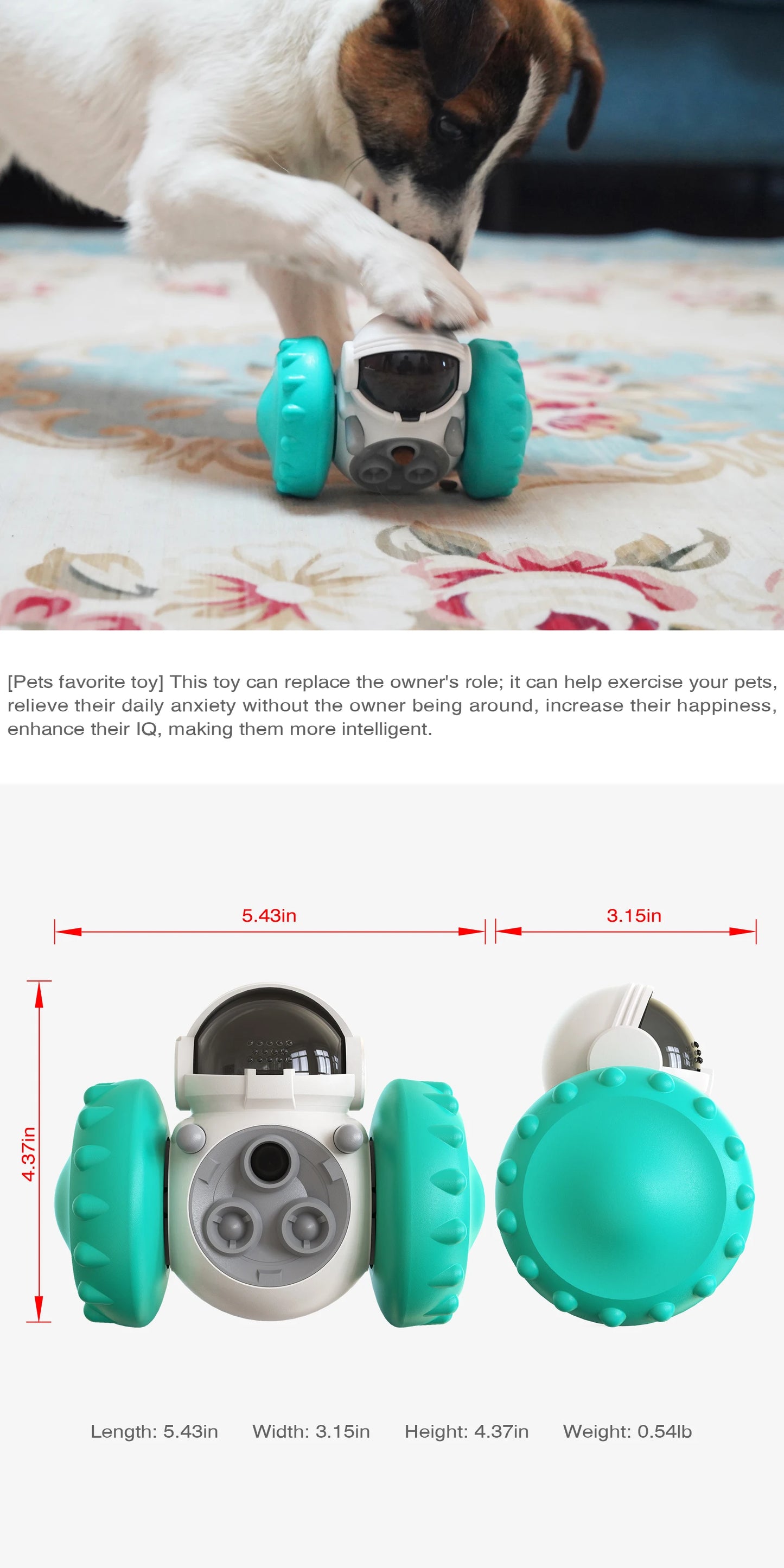 Interactive Dog Treat Dispenser Toy