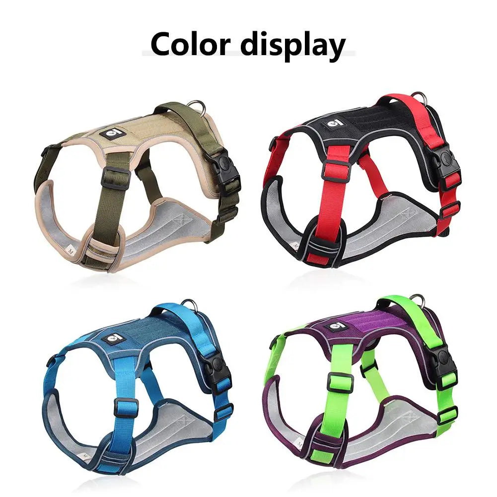 Medium Large Dog Harnesses Collar Labrador Army Reflective Adjustable Harness Oxford Cloth Pet Vest Training Hound Walk the Dog
