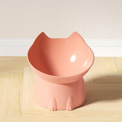 Elevated Pet Feeder for Cats & Dogs - Neck-Friendly, Anti-Tip Slanted Bowl for Food and Water