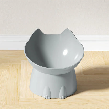 Elevated Pet Feeder for Cats & Dogs - Neck-Friendly, Anti-Tip Slanted Bowl for Food and Water