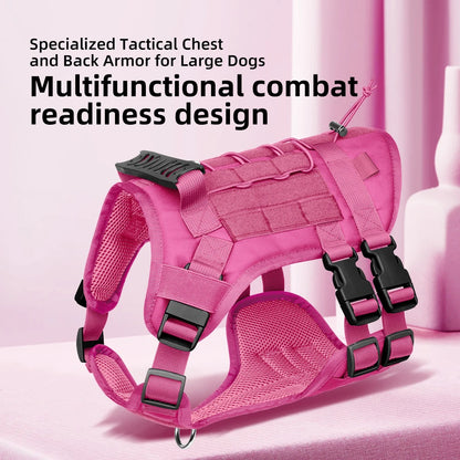 Tactical Dog Harness for Large Dogs, Heavy Duty No Pull Dog Harness with Handle