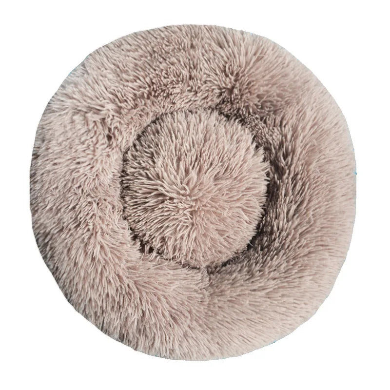 Round Pet Bed for Large Dog Bed Donut Long Plush Cat Bed for Medium Dog House Winter Warm Sleeping Pet Kennel Removable Dog Sofa