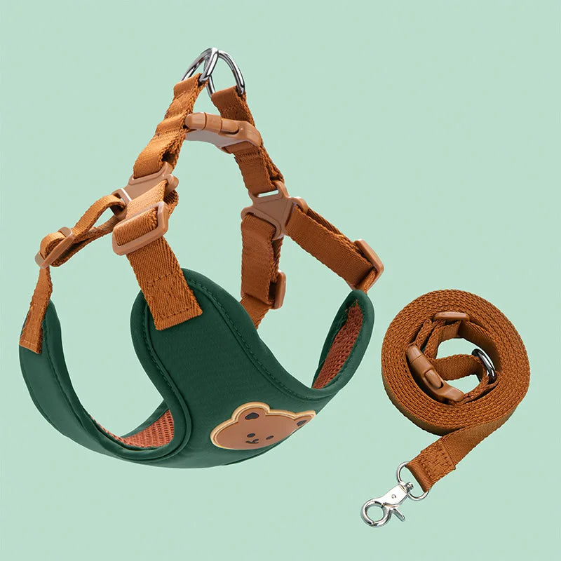 Pet Dog Harness Leash Set Small Medium Dog Cat Vest Breathable Puppy Chest Strap French Bulldog Chihuahua Harness Pet Supplies