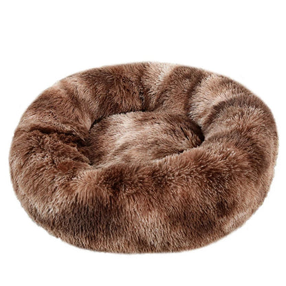 Round Pet Bed for Large Dog Bed Donut Long Plush Cat Bed for Medium Dog House Winter Warm Sleeping Pet Kennel Removable Dog Sofa
