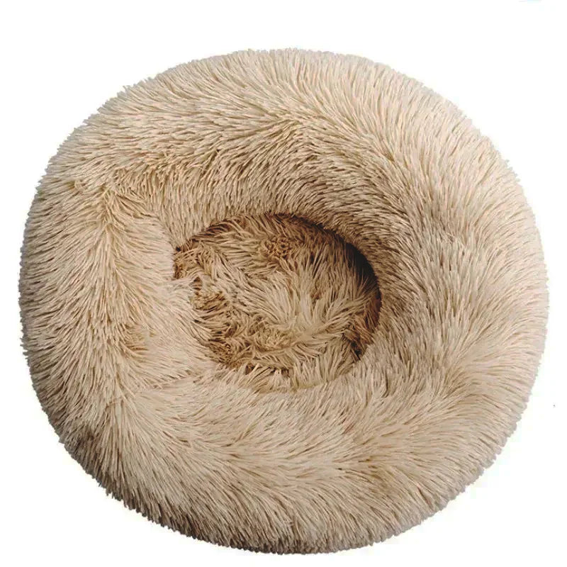 Round Pet Bed for Large Dog Bed Donut Long Plush Cat Bed for Medium Dog House Winter Warm Sleeping Pet Kennel Removable Dog Sofa