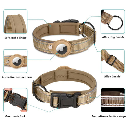 Waterproof GPS Dog Collar with AirTag Holder 🐕📍