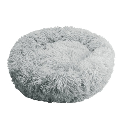 50cm Round Pet Bed Calming Dog & Cat Anti-Anxiety Donut Cuddler Round Cozy Ultra Kennel Washable Plush Cushion Winter Warm Sleep